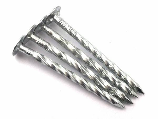 There are four clout nails with spiral shank.