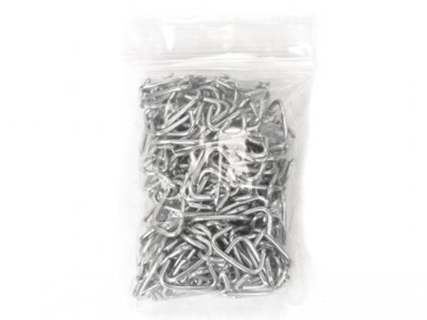 There are a bag of hog ring staples with sharp point.