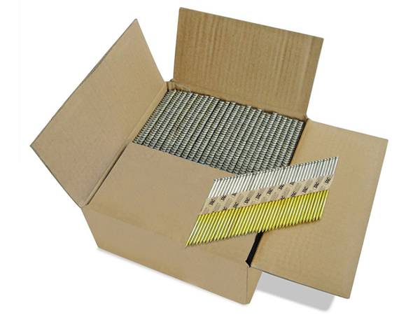 Paper collated nails can be packed into carton.
