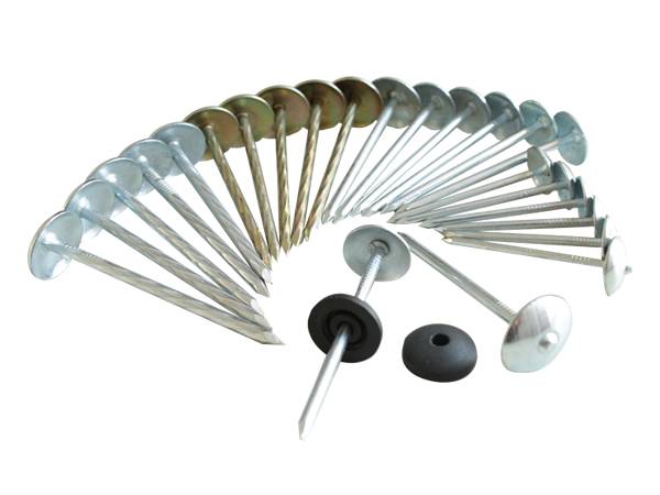 There are several umbrella roofing nails with different shanks.