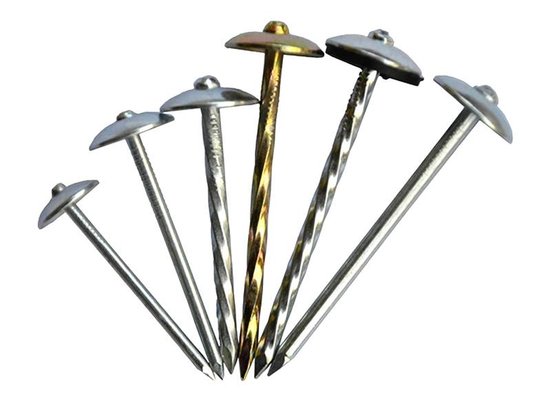 There are six roofing nails with smooth or twist shank.