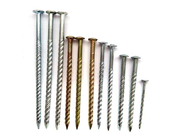 There are eleven screw nails with different sizes.