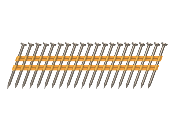A diagram picture of plastic collated nails.